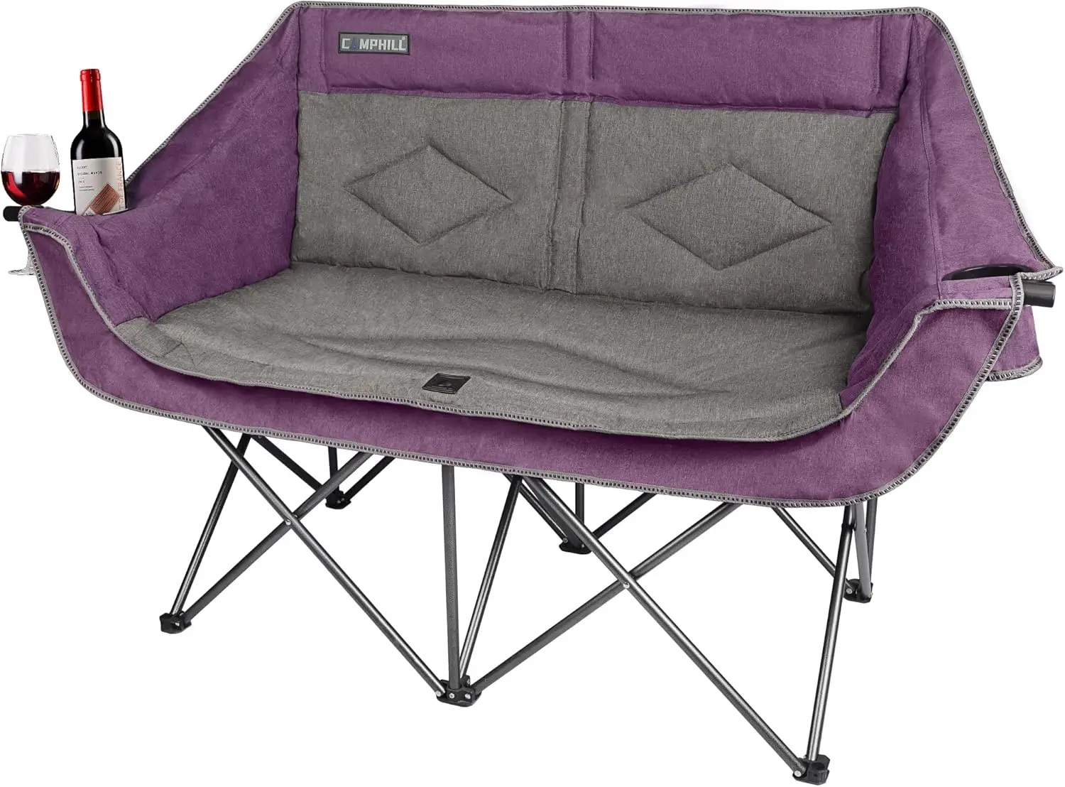 Oversized Double Camping Chair - Heavy Duty 2 Person Folding Loveseat for Outdoor Use, Supports 500 LBS, Purple
Oversized Double Camping Chair - Heavy Duty 2 Person Folding Loveseat for Outdoor Use, Supports 500 LBS, Purple