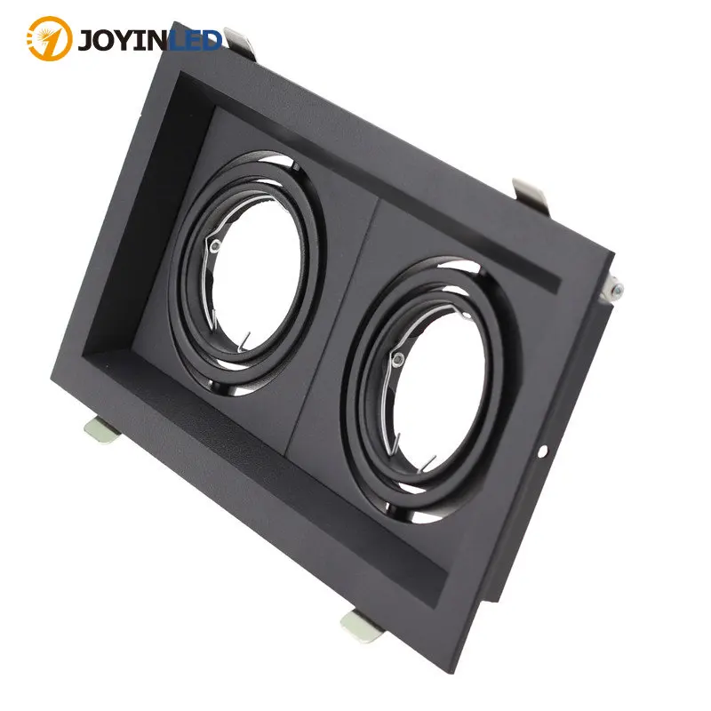 Square Double head White/Black LED ceiling downlight fittings fixture MR16 GU10 aluminium holder frame Led Lamp Holder for home
Square Double head White/Black LED ceiling downlight fittings fixture MR16 GU10 aluminium holder frame Led Lamp Holder for home