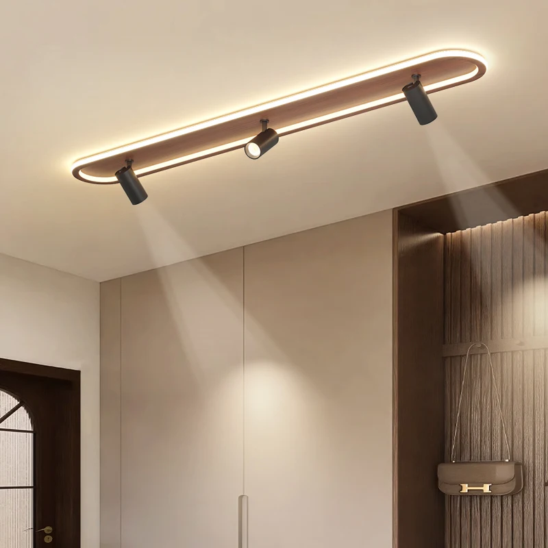 Creative Entrance Hallway Ceiling Light with Rotatable Spotlight Walnut Grain Corridor Aisle Cloakroom Living Room Ceiling Lamp 
Creative Entrance Hallway Ceiling Light with Rotatable Spotlight Walnut Grain Corridor Aisle Cloakroom Living Room Ceiling Lamp