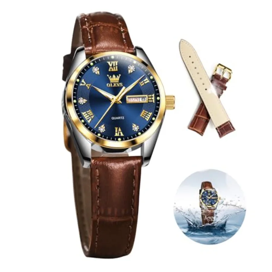 Classic Leather Watches for Women, Business Dress Diamond Roman Arabic Numerals Ladies Watches, Day Date Waterproof Analog Quar
Classic Leather Watches for Women, Business Dress Diamond Roman Arabic Numerals Ladies Watches, Day Date Waterproof Analog Quar