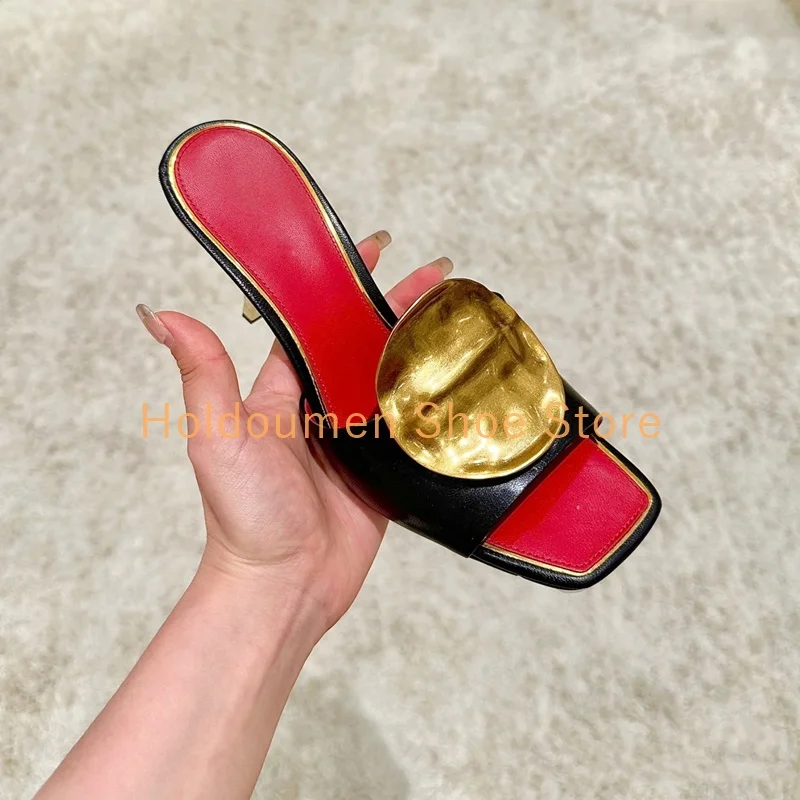 Women's Multicolor Sexy Peep Toe Metal Decor Slippers Novel Strange Style Medium Heel Slippers Hot Chick Street Trend Slippers
Women's Multicolor Sexy Peep Toe Metal Decor Slippers Novel Strange Style Medium Heel Slippers Hot Chick Street Trend Slippers