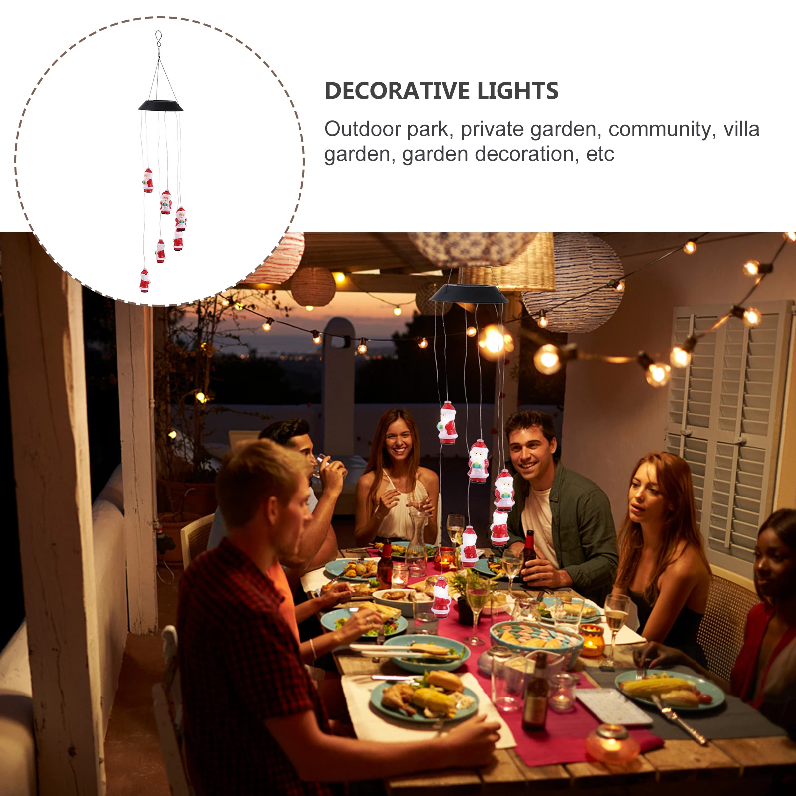 Christmas Santa Decorative Lights Solar Wind Bell Lamp Waterproof Outdoor LED Garden Chimes Xmas Lighting ABS Durable Soft Glow
Christmas Santa Decorative Lights Solar Wind Bell Lamp Waterproof Outdoor LED Garden Chimes Xmas Lighting ABS Durable Soft Glow