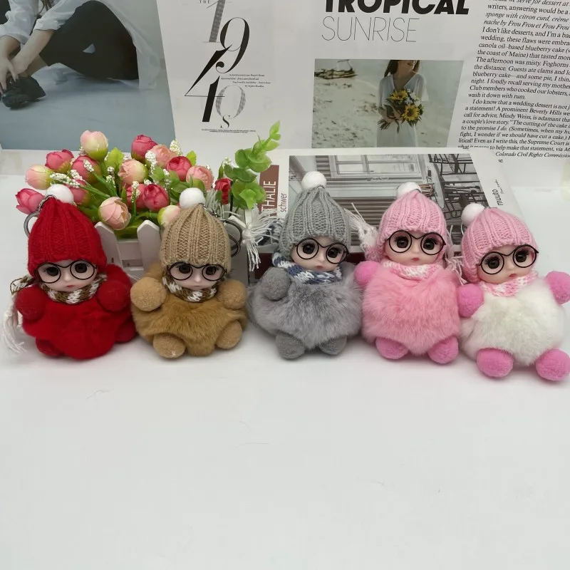 new Creative cute imitation rabbit hair glasses doll plush keychain Exquisite fur ball darling decorate baby soft comfort doll
new Creative cute imitation rabbit hair glasses doll plush keychain Exquisite fur ball darling decorate baby soft comfort doll