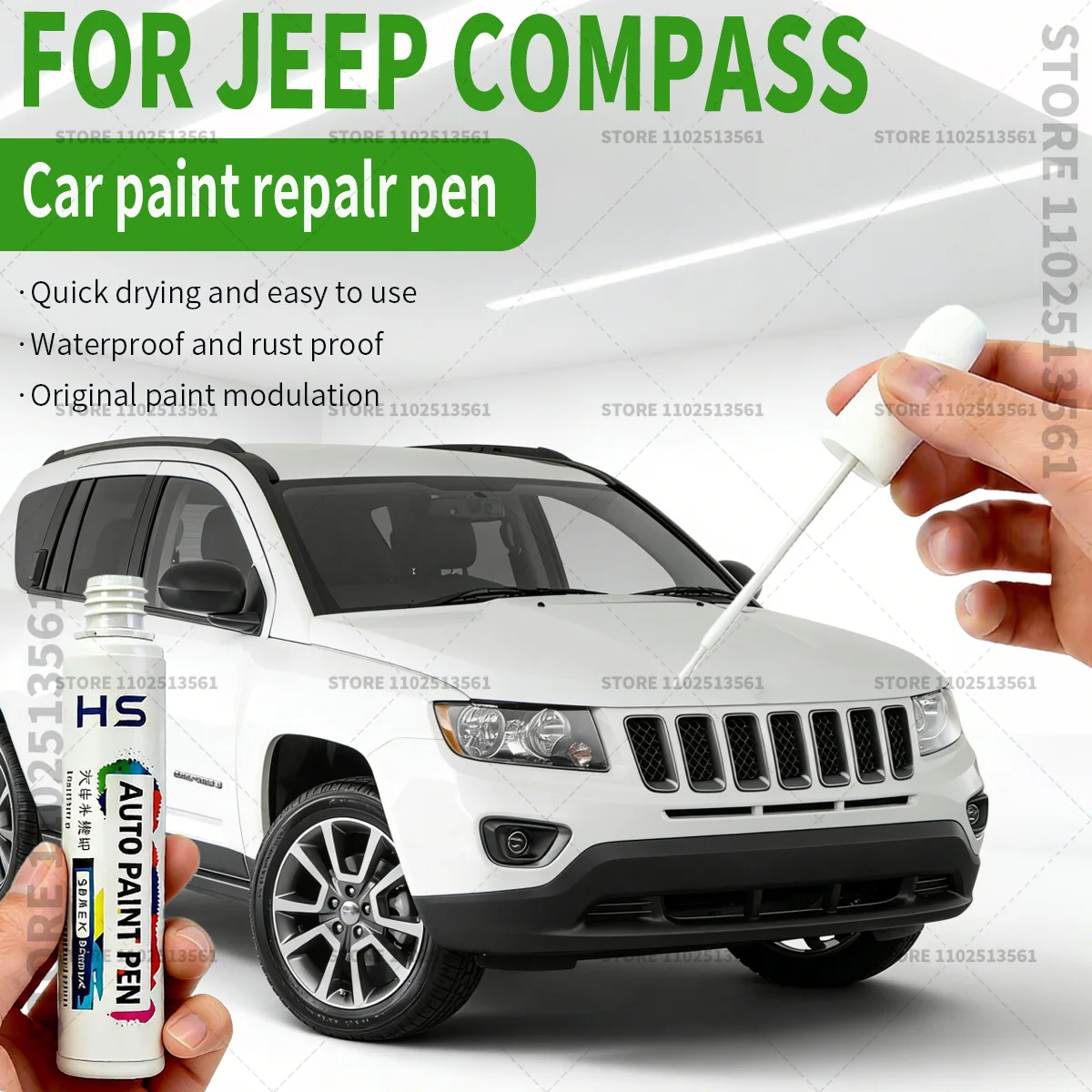 For 2016-2025 Jeep Compass Car Paint Repair Pen Restores Original Factory Paint Finish Snow White 296 Black Red Silver Blue
For 2016-2025 Jeep Compass Car Paint Repair Pen Restores Original Factory Paint Finish Snow White 296 Black Red Silver Blue