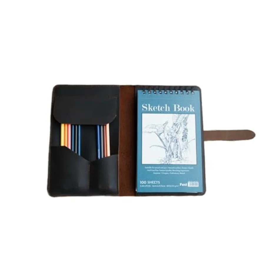 Leather Sketchbook Cover Leather Artist Sketch Pad Cover for 5.5" x 8.5" Top Spiral Bound Pack Sketch Pad Drawing Book and Penc
Leather Sketchbook Cover Leather Artist Sketch Pad Cover for 5.5" x 8.5" Top Spiral Bound Pack Sketch Pad Drawing Book and Penc