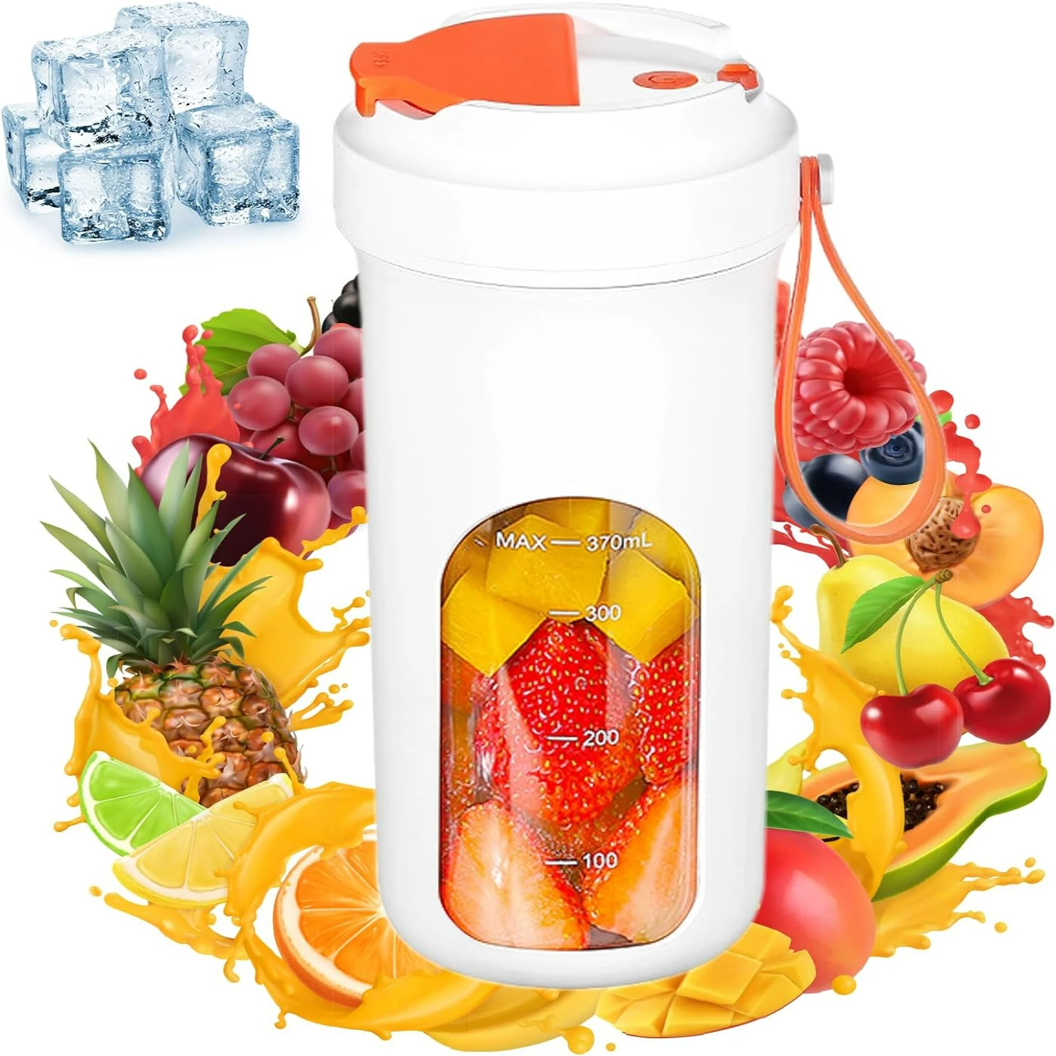 White Portable and Convenient USB Rechargeable Personal Blender Bottles with 10 Sharp Blades - Ideal for Making Delicious and Nu
White Portable and Convenient USB Rechargeable Personal Blender Bottles with 10 Sharp Blades - Ideal for Making Delicious and Nu