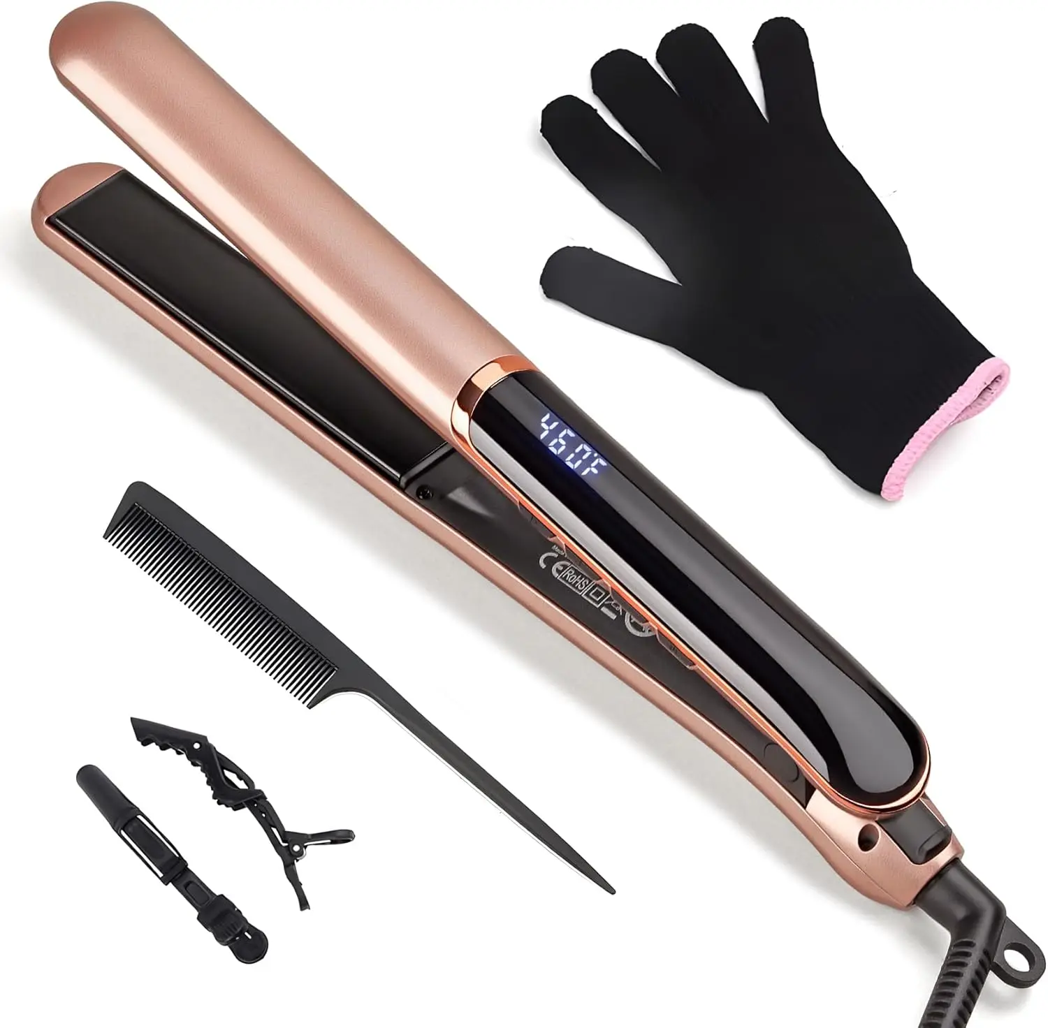 Hair Straightener with Floating Plates, 14 Temp Settings 200-460°F, Dual Voltage for Travel
Hair Straightener with Floating Plates, 14 Temp Settings 200-460°F, Dual Voltage for Travel