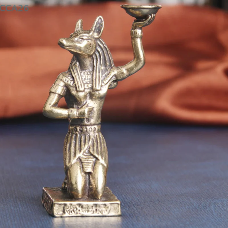 New Style Vintage Brass Egyptian Doghead Anubis Holder Decoration Ornament Sculpture Home Office Desk Ornament Collection Gift
New Style Vintage Brass Egyptian Doghead Anubis Holder Decoration Ornament Sculpture Home Office Desk Ornament Collection Gift