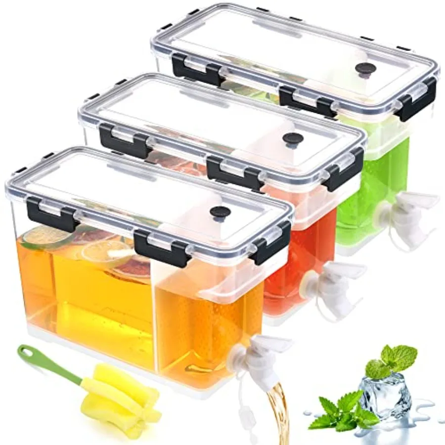 3 Pieces 3.5 Liter Clear Beverage Dispenser with Spigot, Plastic Drink Dispenser for Fridge with Handle Clean Brush, Iced Juice
3 Pieces 3.5 Liter Clear Beverage Dispenser with Spigot, Plastic Drink Dispenser for Fridge with Handle Clean Brush, Iced Juice