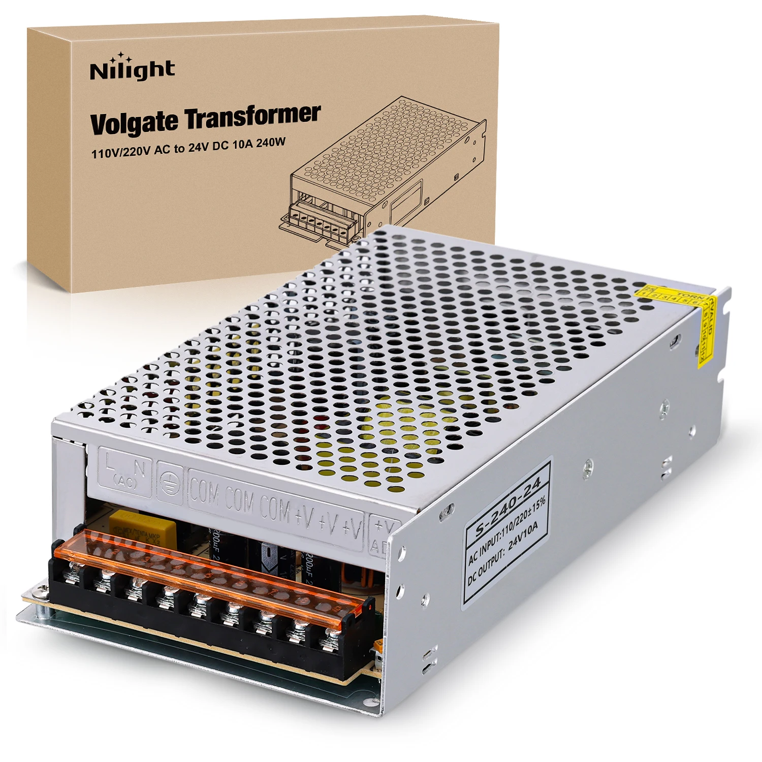 Nilight AC 110V/220V to DC 24V Voltage Converter 10A 120W Switching Power Supply Adapter Transformer Low Voltage Output LED Driver for LED Strip Light Radio CCTV Camera Security Video System
Nilight AC 110V/220V to DC 24V Voltage Converter 10A 120W Switching Power Supply Adapter Transformer Low Voltage Output LED Driver for LED Strip Light Radio CCTV Camera Security Video System