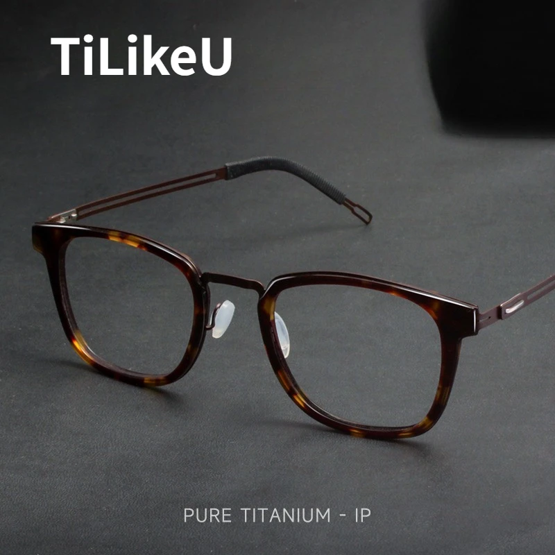 Vintage Designer Screwless Pure Titanium Glasses Frames Men's Retro Square Large Face Optical Prescription Eyeglasses Frames
Vintage Designer Screwless Pure Titanium Glasses Frames Men's Retro Square Large Face Optical Prescription Eyeglasses Frames