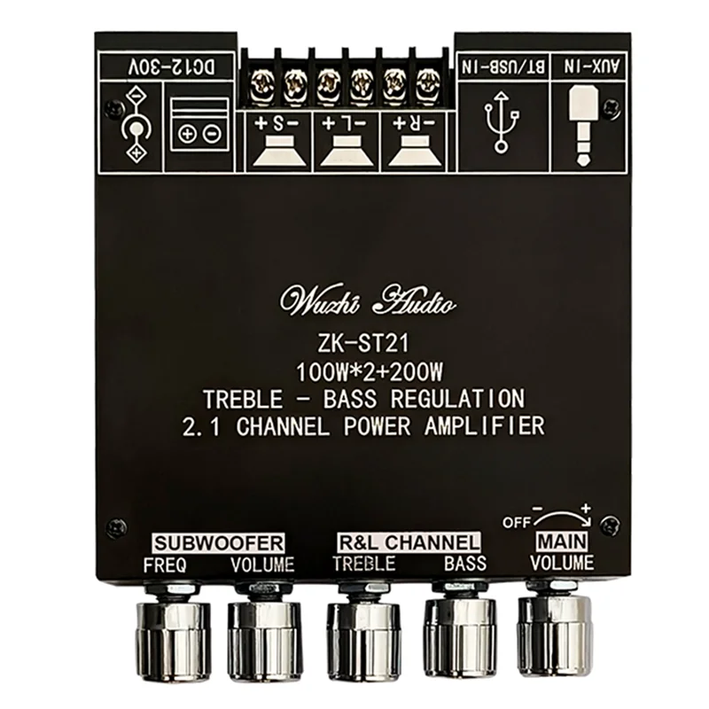 GROCE-ZK-ST21 Bluetooth Digital Amplifier Board 2.1 Channel 100Wx2+200W Subwoofer Chip TPA3221 Hifi Stereo Amplifier Board
GROCE-ZK-ST21 Bluetooth Digital Amplifier Board 2.1 Channel 100Wx2+200W Subwoofer Chip TPA3221 Hifi Stereo Amplifier Board