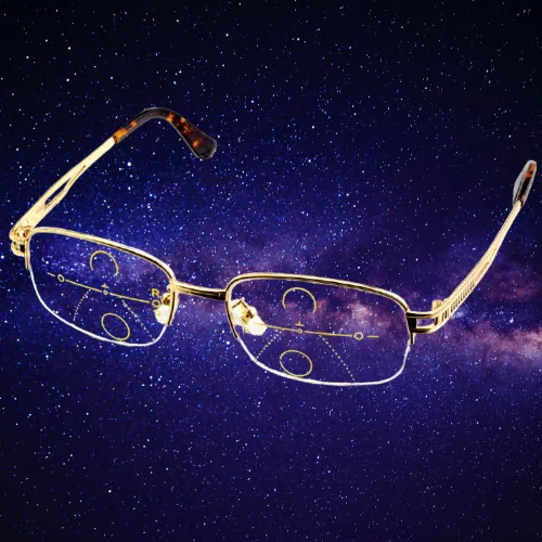 Men's Business Style Alloy Half Frame Glasses with Gold Frame, Progressive Multifocal Lenses for Reading Glasses +0.75 to +4
Men's Business Style Alloy Half Frame Glasses with Gold Frame, Progressive Multifocal Lenses for Reading Glasses +0.75 to +4