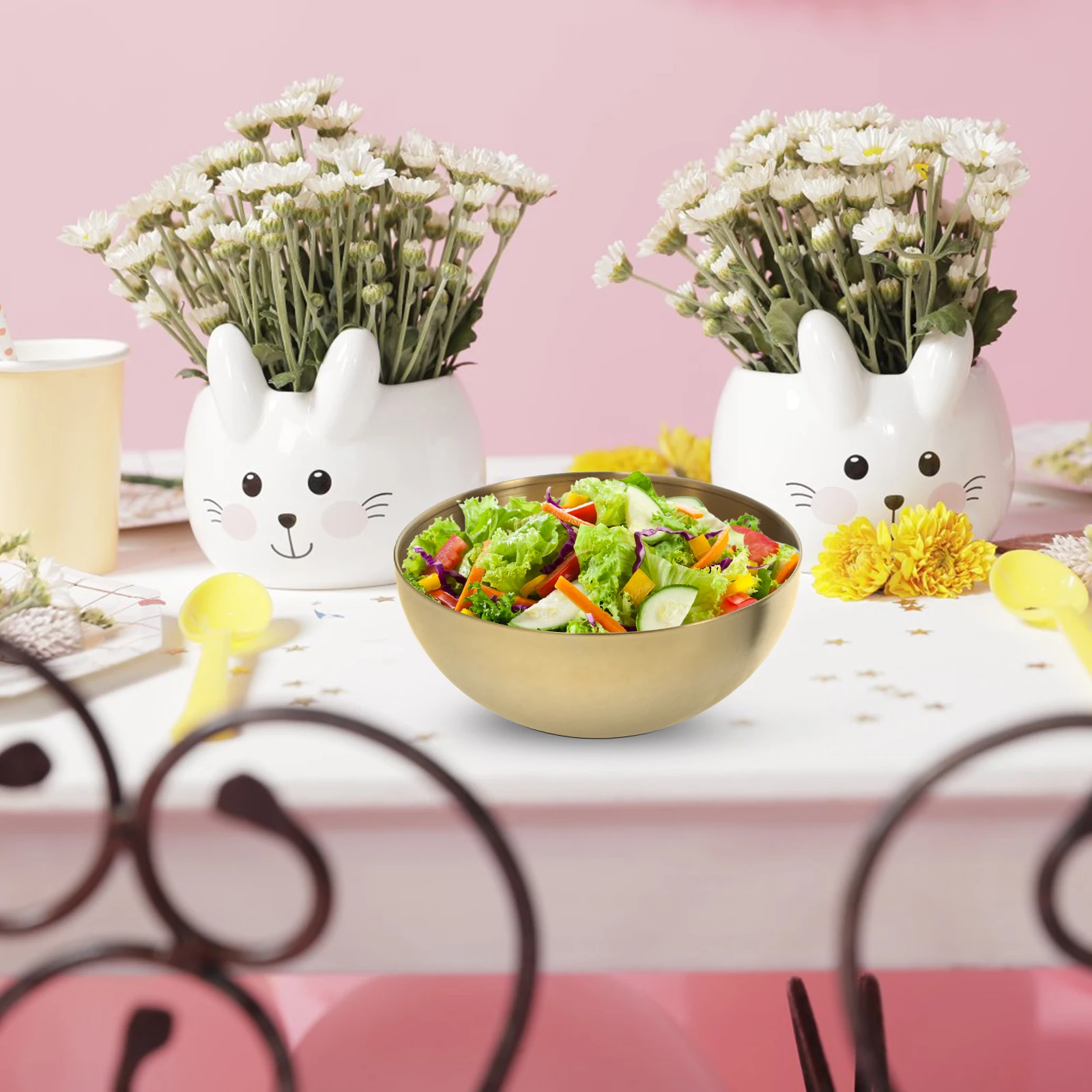 Stainless Steel Salad Bowl 1Pc 20cm Golden Single layer Kitchen Tableware Soup Noodles Grains Pasta Rice Fruit Household Dining
Stainless Steel Salad Bowl 1Pc 20cm Golden Single layer Kitchen Tableware Soup Noodles Grains Pasta Rice Fruit Household Dining