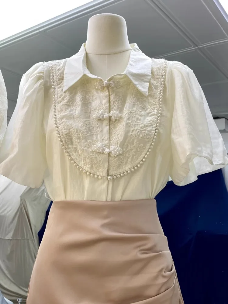 Elegant Short Sleeve Chiffon Shirt Women's Summer Fashionable Chinese Style Top Beautiful New Retro High Waist Commute Style
Elegant Short Sleeve Chiffon Shirt Women's Summer Fashionable Chinese Style Top Beautiful New Retro High Waist Commute Style