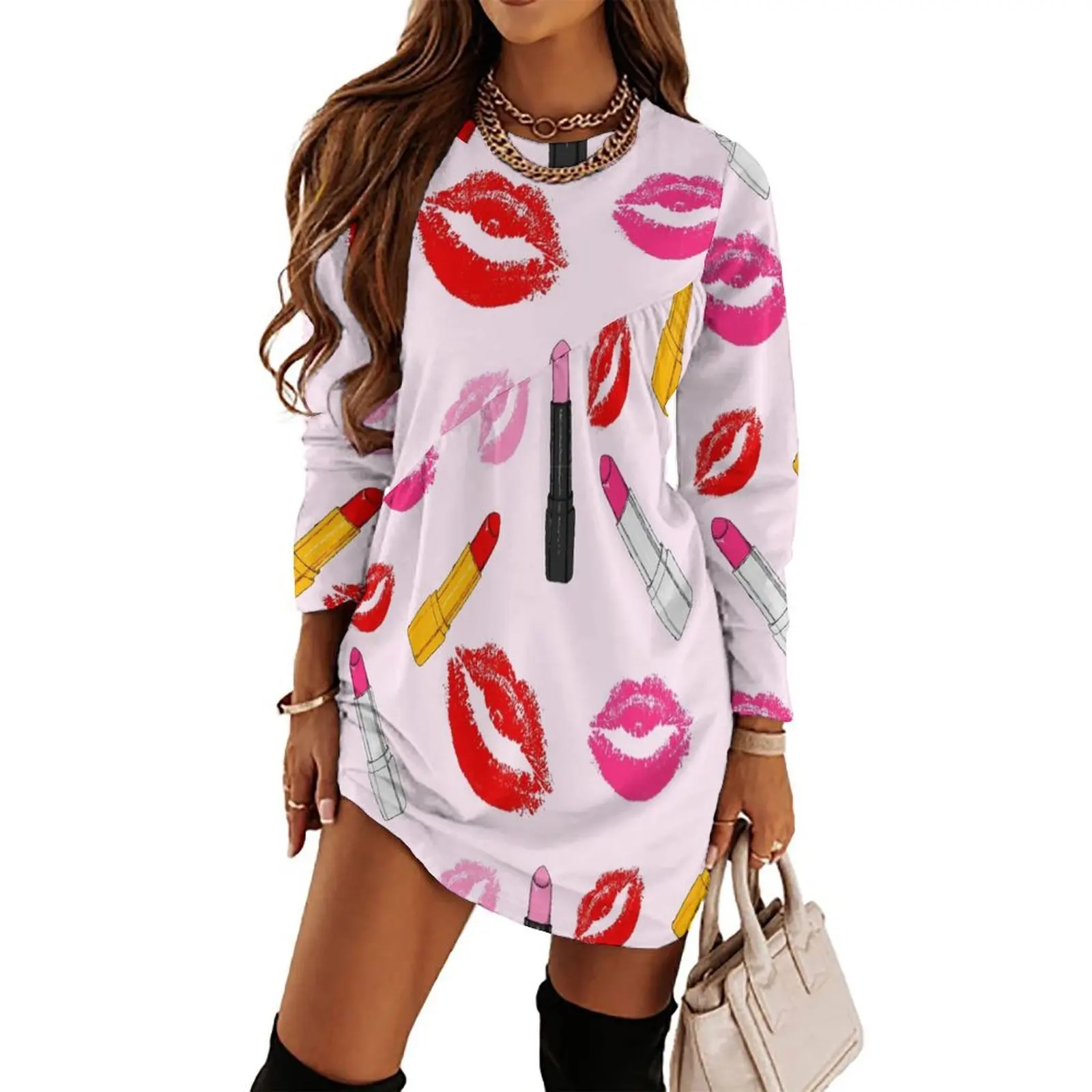 Lipstick Long Sleeved Dress dresses for special events Long dress woman Summer skirt
Lipstick Long Sleeved Dress dresses for special events Long dress woman Summer skirt