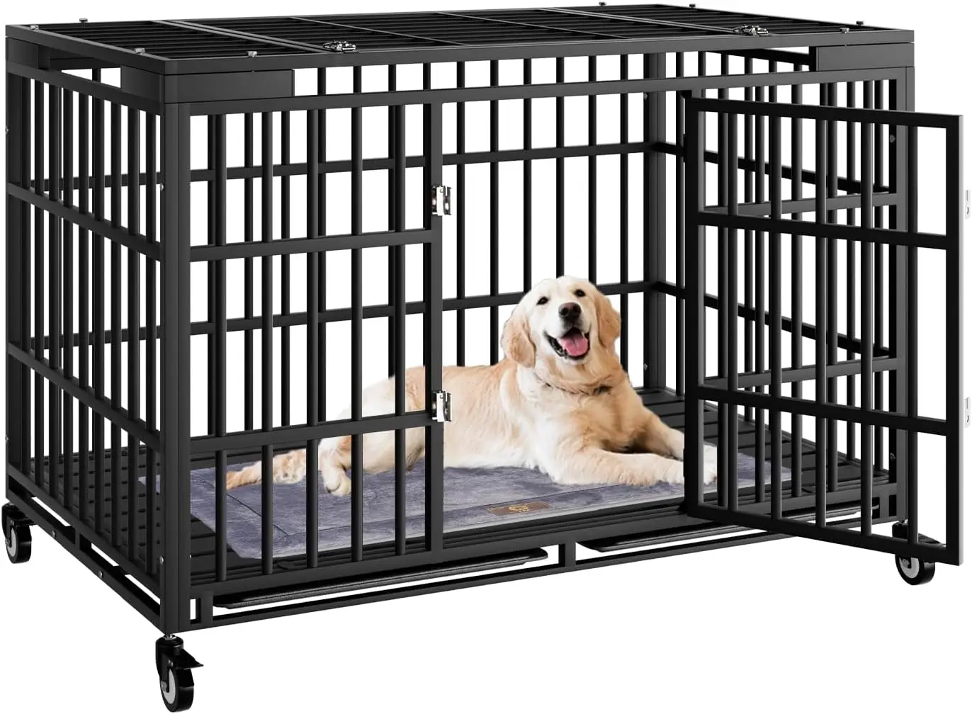 54 Inch Heavy Duty Dog Crate with Wheels, Escape-Proof for Large Dogs, Removable Tray, Extra Large XL XXL
54 Inch Heavy Duty Dog Crate with Wheels, Escape-Proof for Large Dogs, Removable Tray, Extra Large XL XXL
