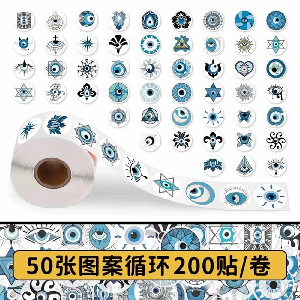 50pcs/Roll Nazar Boncuğu Cartoon Blue Eyes Sealing Sticker DIY PVC Laptop Decals Decoration Stiker Reward Gift Toys 
50pcs/Roll Nazar Boncuğu Cartoon Blue Eyes Sealing Sticker DIY PVC Laptop Decals Decoration Stiker Reward Gift Toys