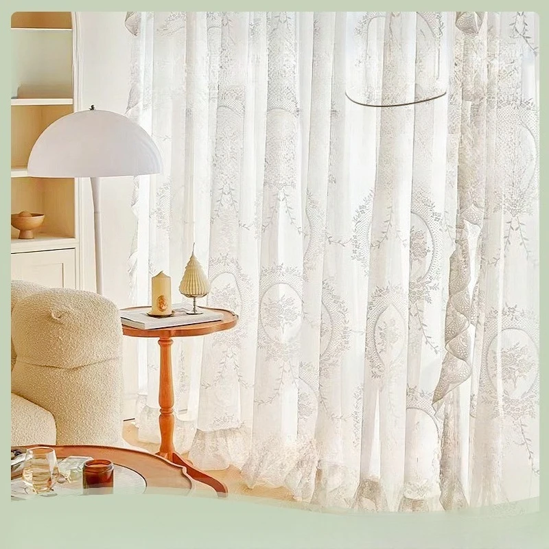 Haute Soft Simple and Delicate Thickened Lace Screen Princess Style Window Screen Bedroom Bay Window Finished Window Screen 
Haute Soft Simple and Delicate Thickened Lace Screen Princess Style Window Screen Bedroom Bay Window Finished Window Screen