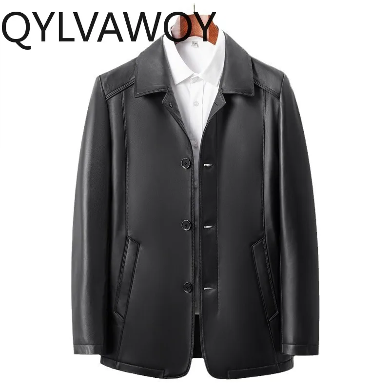 QYLVAWOY New Sheepskin Real Leather Jacket High-end Leather Coat Lapel Jackets for Man Spring Autumn Black Jacket Man Chaqueta
QYLVAWOY New Sheepskin Real Leather Jacket High-end Leather Coat Lapel Jackets for Man Spring Autumn Black Jacket Man Chaqueta