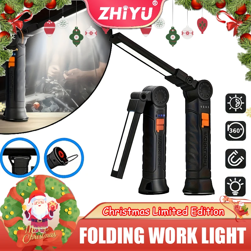 New Portable COB LED Flashlight USB Rechargeable Work Light Magnetic Lanterna Hanging Lamp with Built-in Battery Camping Torch
New Portable COB LED Flashlight USB Rechargeable Work Light Magnetic Lanterna Hanging Lamp with Built-in Battery Camping Torch