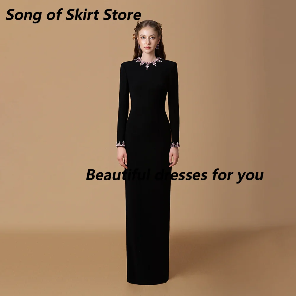 Black Fashion Evening Dress Customized O-Neck Long Sleeves Crystal Sheath Pageant Party Gown Formal Prom Dresses 2026
Black Fashion Evening Dress Customized O-Neck Long Sleeves Crystal Sheath Pageant Party Gown Formal Prom Dresses 2026