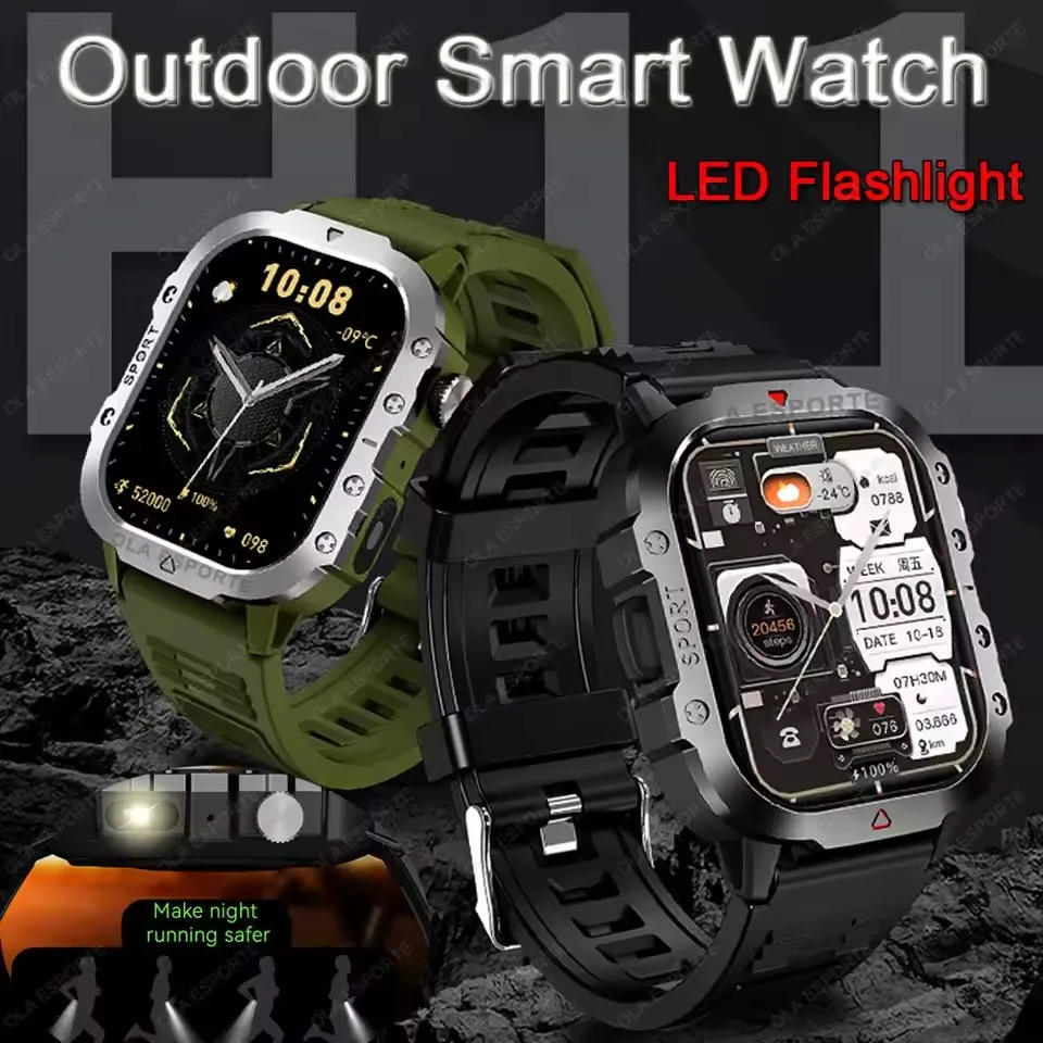 Outdoor Sports Smart Watch 2026 LED Flashlight Wireless Call Heart Rate Sleep Monitoring Waterproof Smartwatch Men Outdoor Watch
Outdoor Sports Smart Watch 2026 LED Flashlight Wireless Call Heart Rate Sleep Monitoring Waterproof Smartwatch Men Outdoor Watch