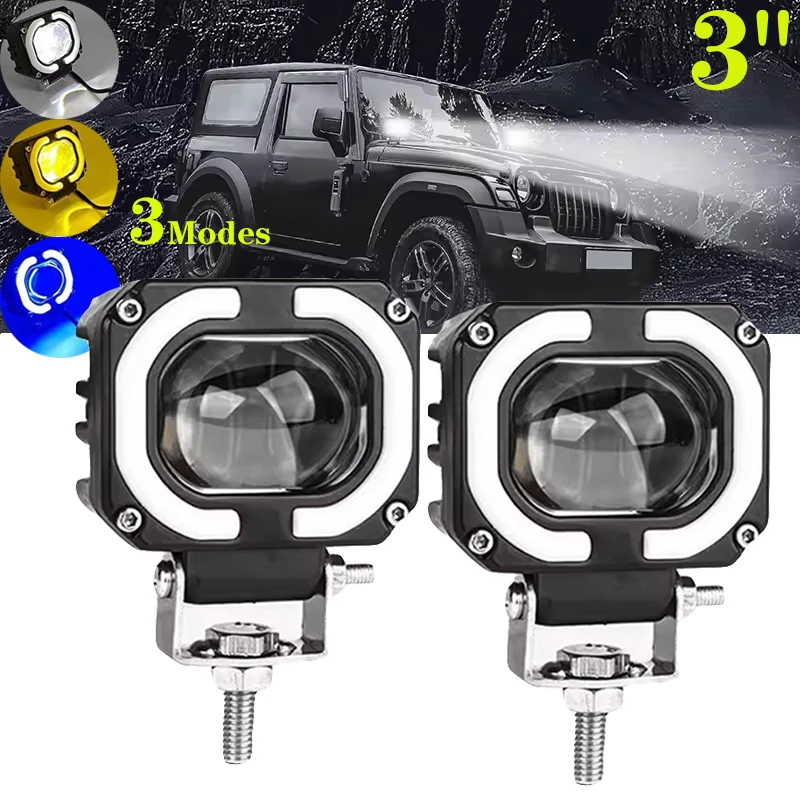 3 Inch 3 Modes Work light Fog Headlight Car Offroad Truck Angel Eyes LED light Portable Spotlights Driving Car Boat Light
3 Inch 3 Modes Work light Fog Headlight Car Offroad Truck Angel Eyes LED light Portable Spotlights Driving Car Boat Light