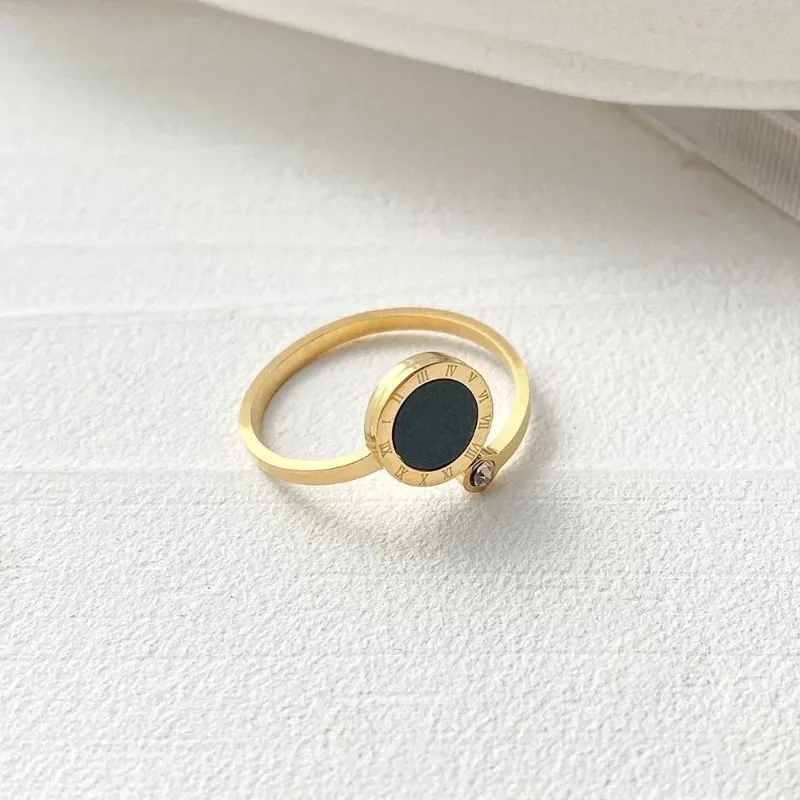 Roman Numeral Personality Design Black Enamel Rings for Women Luxury Stainless Steel Zircon Finger Jewelry Accessory Fastness
Roman Numeral Personality Design Black Enamel Rings for Women Luxury Stainless Steel Zircon Finger Jewelry Accessory Fastness