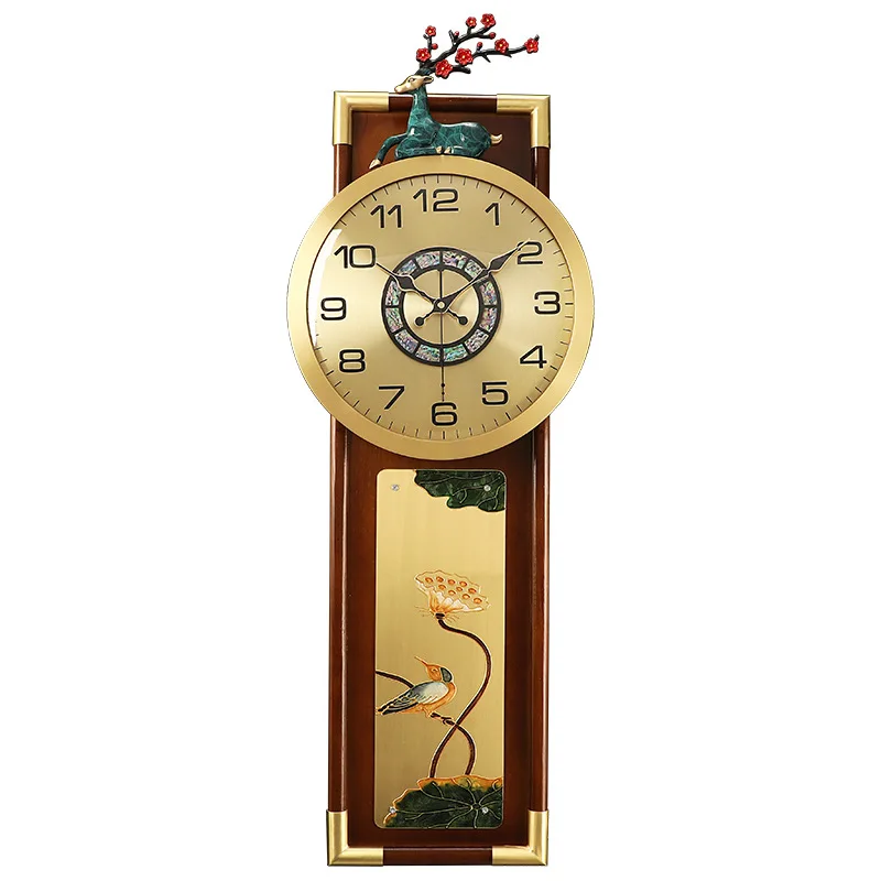 Brass Fulu wall clock living room soft solid wood clock art classical quartz light luxury silent wall
Brass Fulu wall clock living room soft solid wood clock art classical quartz light luxury silent wall