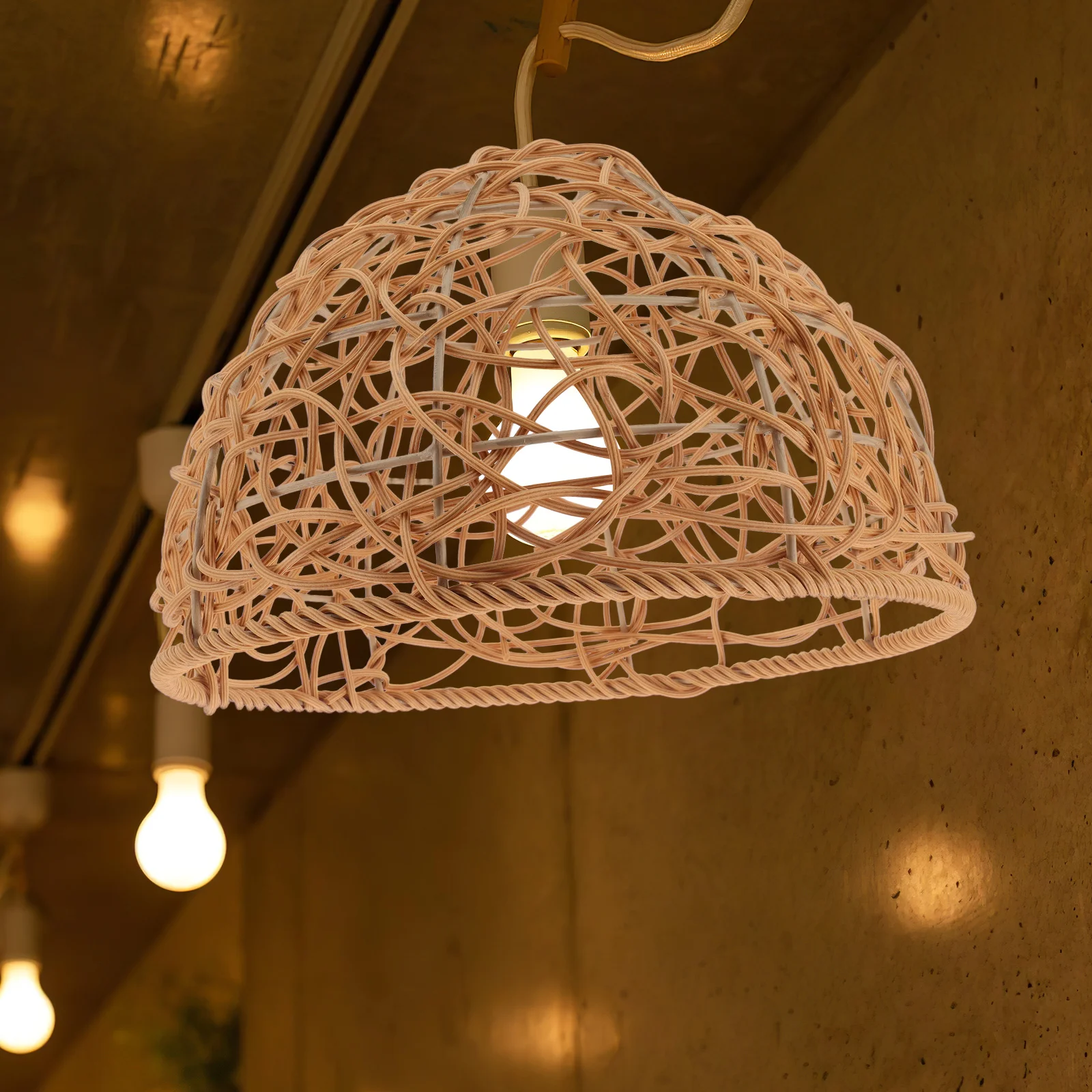 Rattan Lampshade H woven Light Brown Imitation Vintage Faux Basket Ceiling Pendant Shades Natural Woven Lighting Accessories
Rattan Lampshade H woven Light Brown Imitation Vintage Faux Basket Ceiling Pendant Shades Natural Woven Lighting Accessories