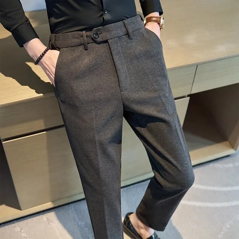 Autumn Winter New Thick Woolen Suit Pants Men England Style Casual Slim Fit Trouser Mens Solid Elastic Full Length Suit Trousers
Autumn Winter New Thick Woolen Suit Pants Men England Style Casual Slim Fit Trouser Mens Solid Elastic Full Length Suit Trousers