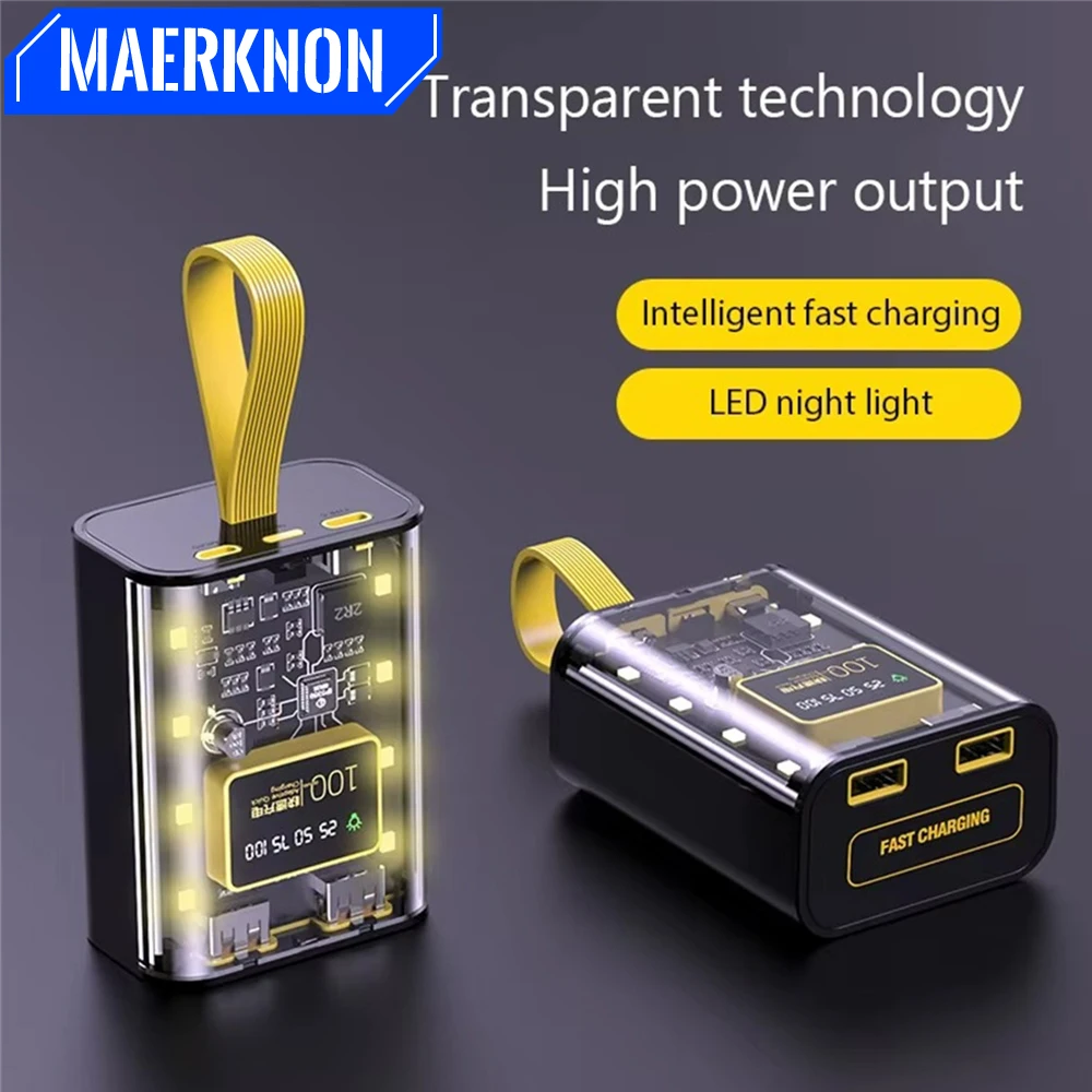Transparent Power Bank 20000mAh with Cable LED Light Digital Display Powerbank for iPhone 15 Samsung S24 Huawei Xiaomi
Transparent Power Bank 20000mAh with Cable LED Light Digital Display Powerbank for iPhone 15 Samsung S24 Huawei Xiaomi