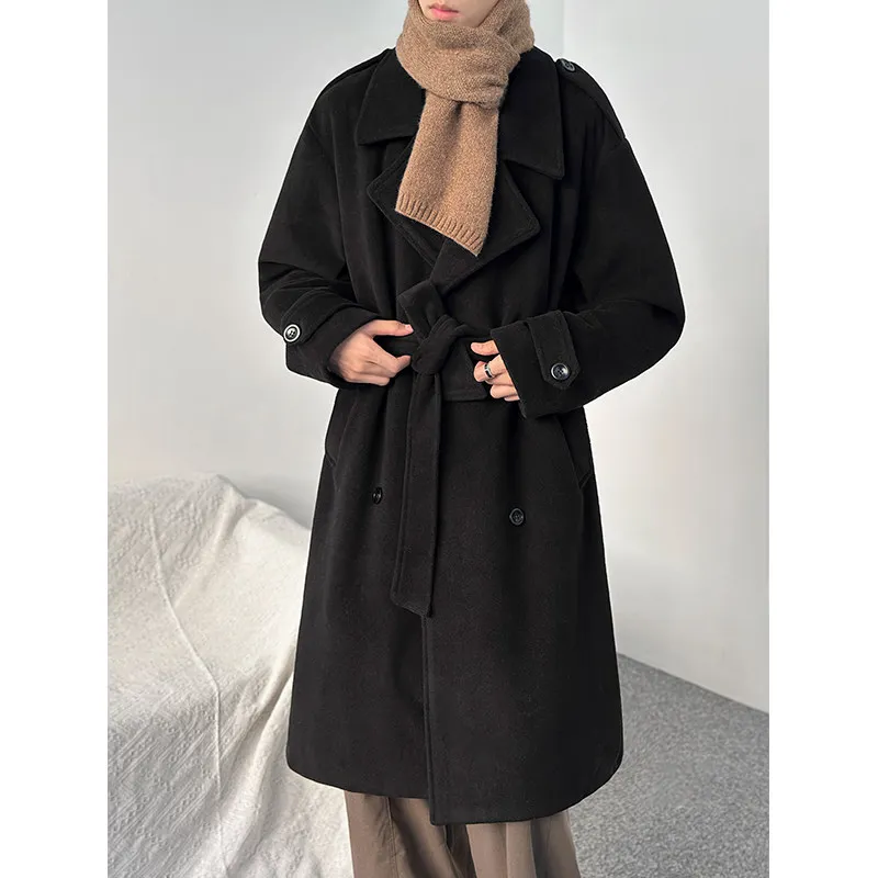 Winter Men's Woolen Coat Medium-Length Over-Knee Suit Collar Double-Row Buttons Thiened Trendy Windbreaker Outerwear
Winter Men's Woolen Coat Medium-Length Over-Knee Suit Collar Double-Row Buttons Thiened Trendy Windbreaker Outerwear