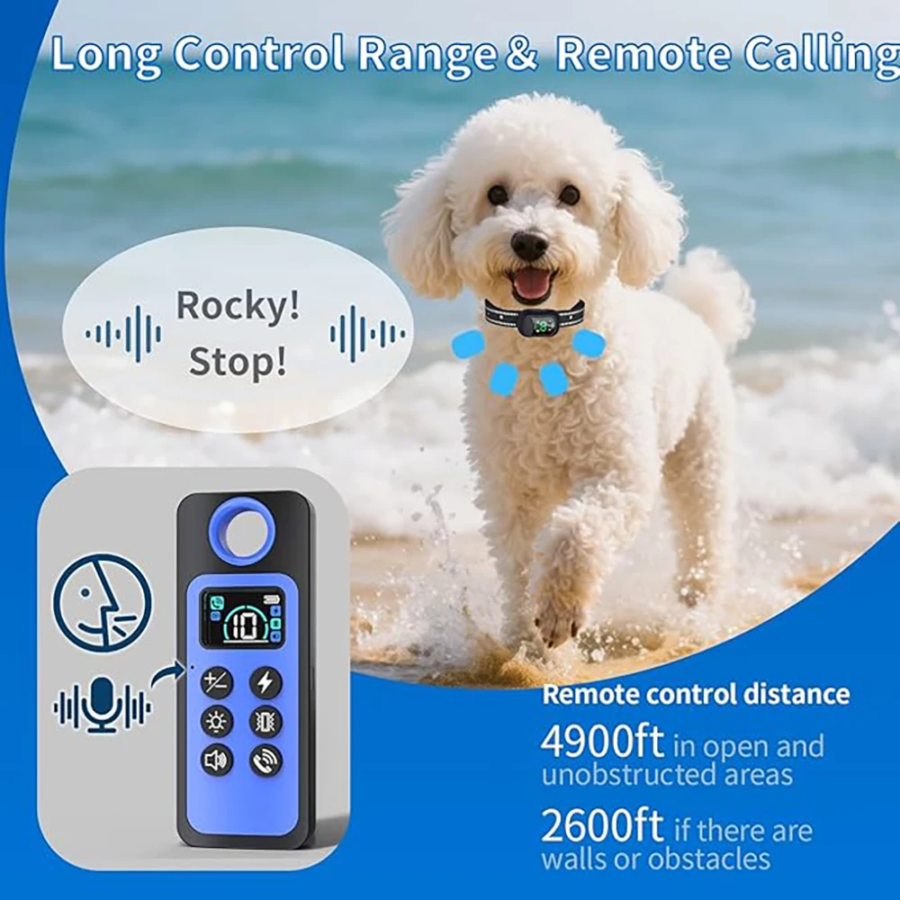 Dog Shock Collar 6500FT Dog Training Collar with Remote IPX67 Waterproof 4 Training Modes Rechargeable E-Collar for Dogs
Dog Shock Collar 6500FT Dog Training Collar with Remote IPX67 Waterproof 4 Training Modes Rechargeable E-Collar for Dogs