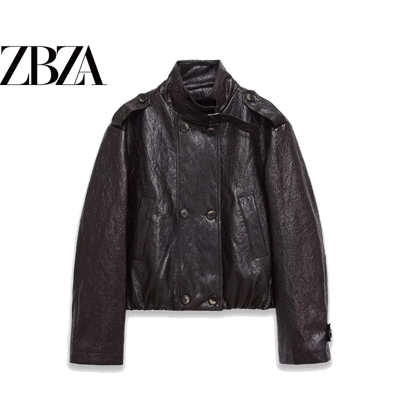 Fashionable Versatile Loose Fit Stand Collar Motorcycle Style Long Sleeve PU Jacket Outerwear for Women Warm Polyester Material
Fashionable Versatile Loose Fit Stand Collar Motorcycle Style Long Sleeve PU Jacket Outerwear for Women Warm Polyester Material