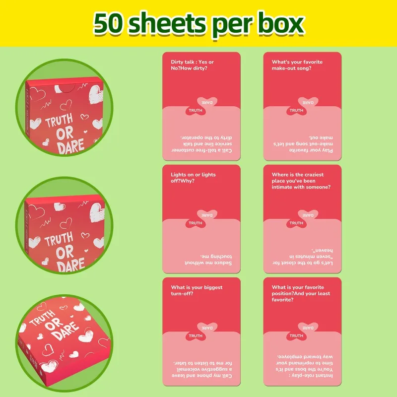 Truth or Dare Couple Cards Essential Date Night Must-haves Heart-fluttering Interactive Flashcards To Boost Emotional
Truth or Dare Couple Cards Essential Date Night Must-haves Heart-fluttering Interactive Flashcards To Boost Emotional