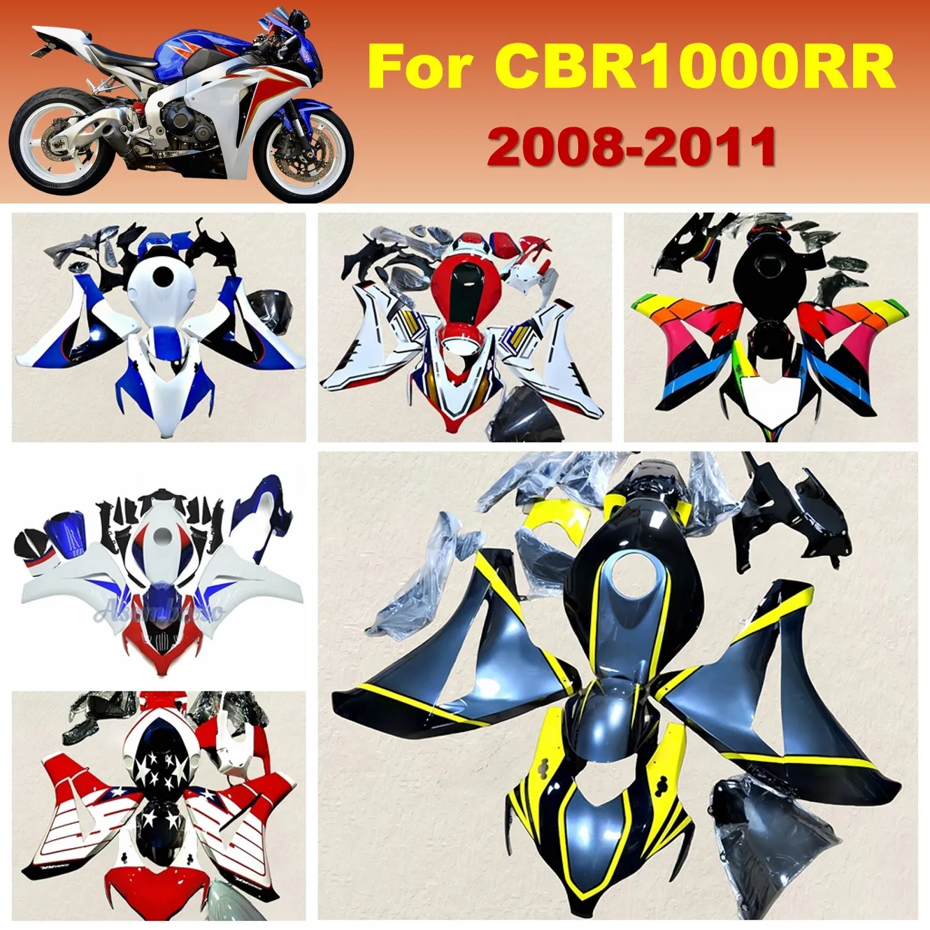 Настраиваемый комплект обтекателей для HONDA CBR1000RR 2008 2009 2010 2011 CBR 1000RR 08-11, обтекатель мотоцикла, корпус кузова
Настраиваемый комплект обтекателей для HONDA CBR1000RR 2008 2009 2010 2011 CBR 1000RR 08-11, обтекатель мотоцикла, корпус кузова