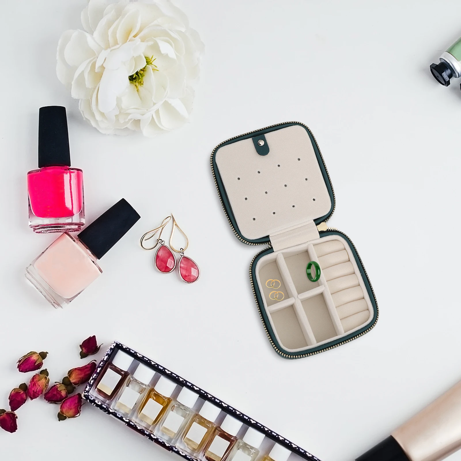 Pu Jewelry Storage Case Organizer Earrings Rings Bracelets Portable Bedside Box Gift Birthday Christmas Mother Day For Small
Pu Jewelry Storage Case Organizer Earrings Rings Bracelets Portable Bedside Box Gift Birthday Christmas Mother Day For Small