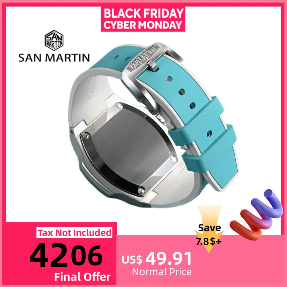 San Martin 24mm Curved Ends FKM Rubber Strap 316L Stainless Steel Pin Buckle For SN0074 SN0075 Model Watchband SF0009
San Martin 24mm Curved Ends FKM Rubber Strap 316L Stainless Steel Pin Buckle For SN0074 SN0075 Model Watchband SF0009