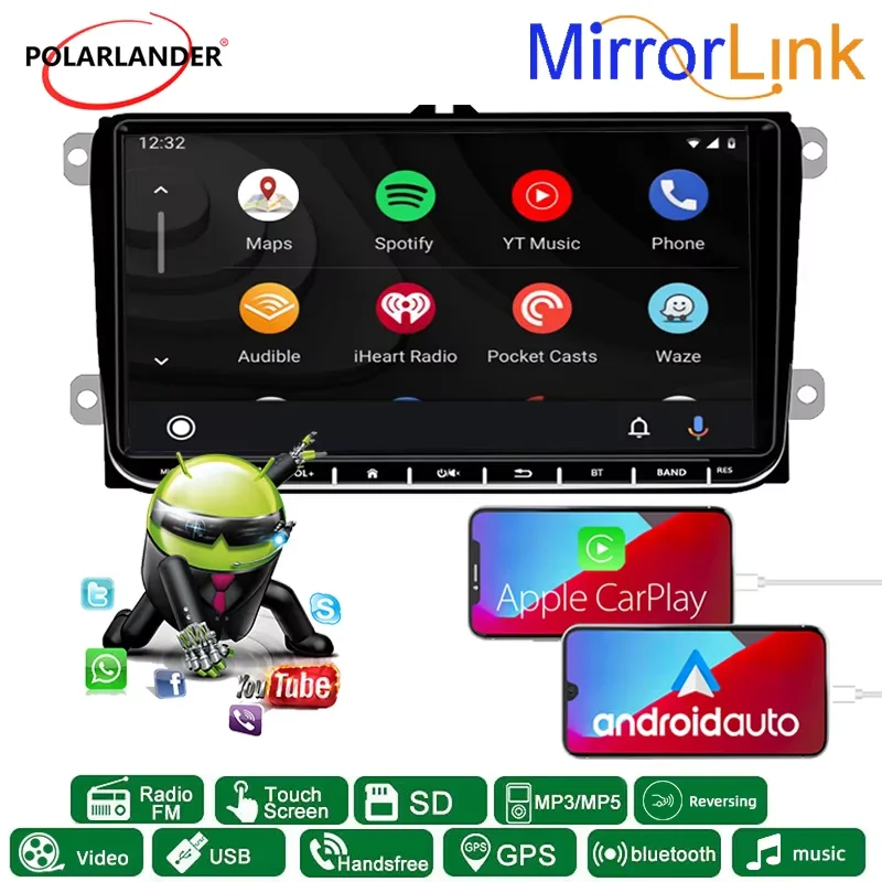 Car Player 9002VW: 9" Screen with CarPlay, Touch Link, Bluetooth & GPS Functionality
Car Player 9002VW: 9" Screen with CarPlay, Touch Link, Bluetooth & GPS Functionality