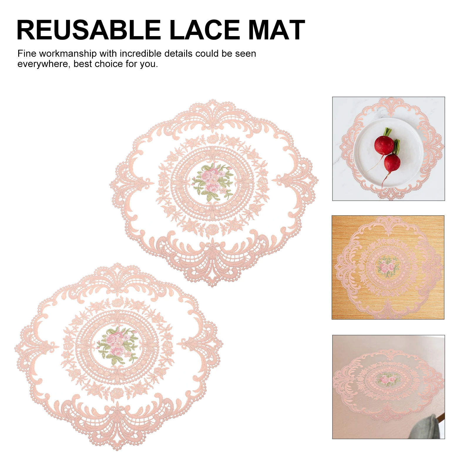 2 Pcs Lace Placemat Milk Silk Material Kitchen Mats Practical Reusable Coaster Table Pad Holiday Valentine Easter Mother Day
2 Pcs Lace Placemat Milk Silk Material Kitchen Mats Practical Reusable Coaster Table Pad Holiday Valentine Easter Mother Day