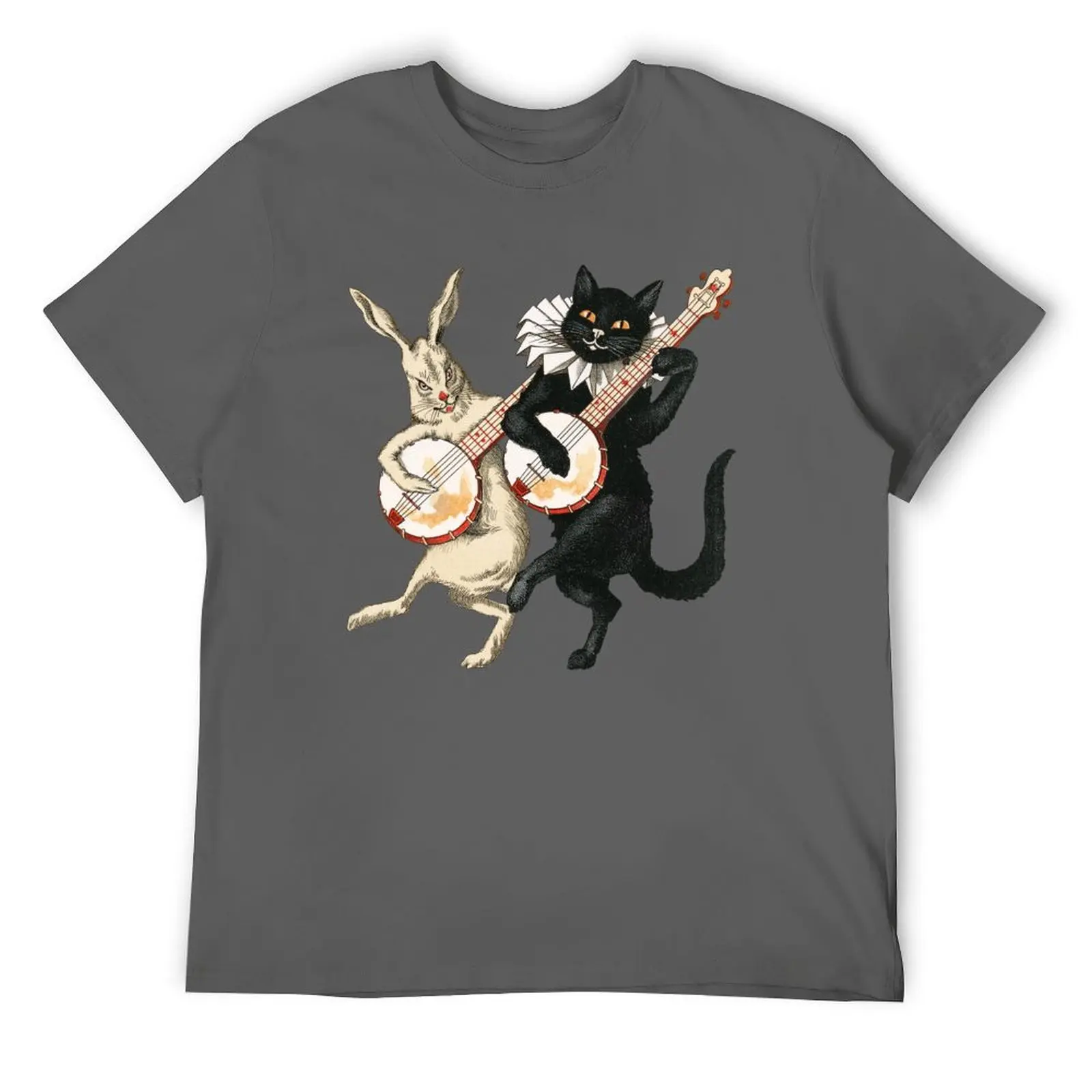Cat & rabbit playing banjos vintage illustration T-Shirt quick drying vintage t shirts mens shirts graphic tee
Cat & rabbit playing banjos vintage illustration T-Shirt quick drying vintage t shirts mens shirts graphic tee
