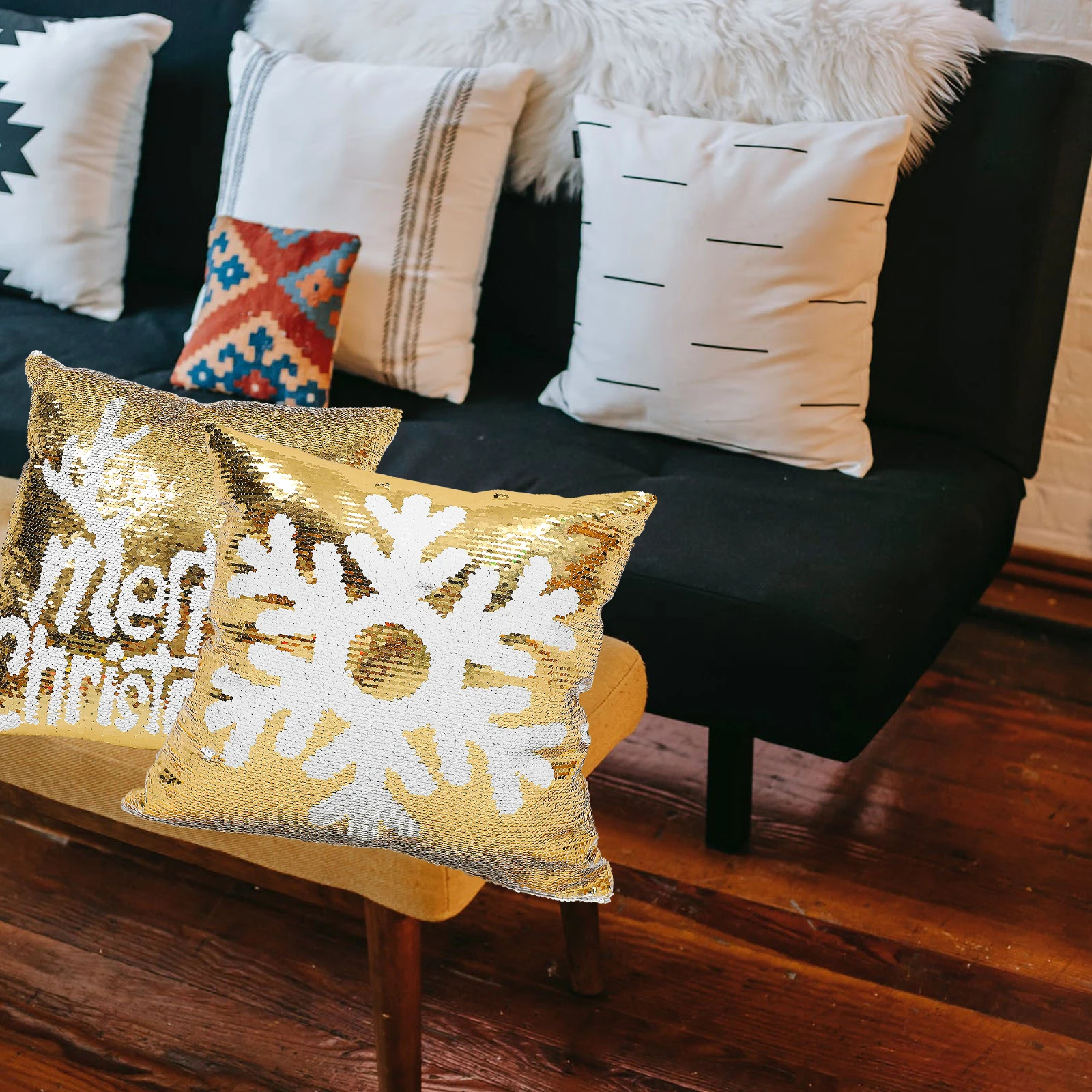 2 Pcs Snowflake Throw Pillowcase Decorative Covers Christmas Glitter Car Shiny Sequins Sequined
2 Pcs Snowflake Throw Pillowcase Decorative Covers Christmas Glitter Car Shiny Sequins Sequined