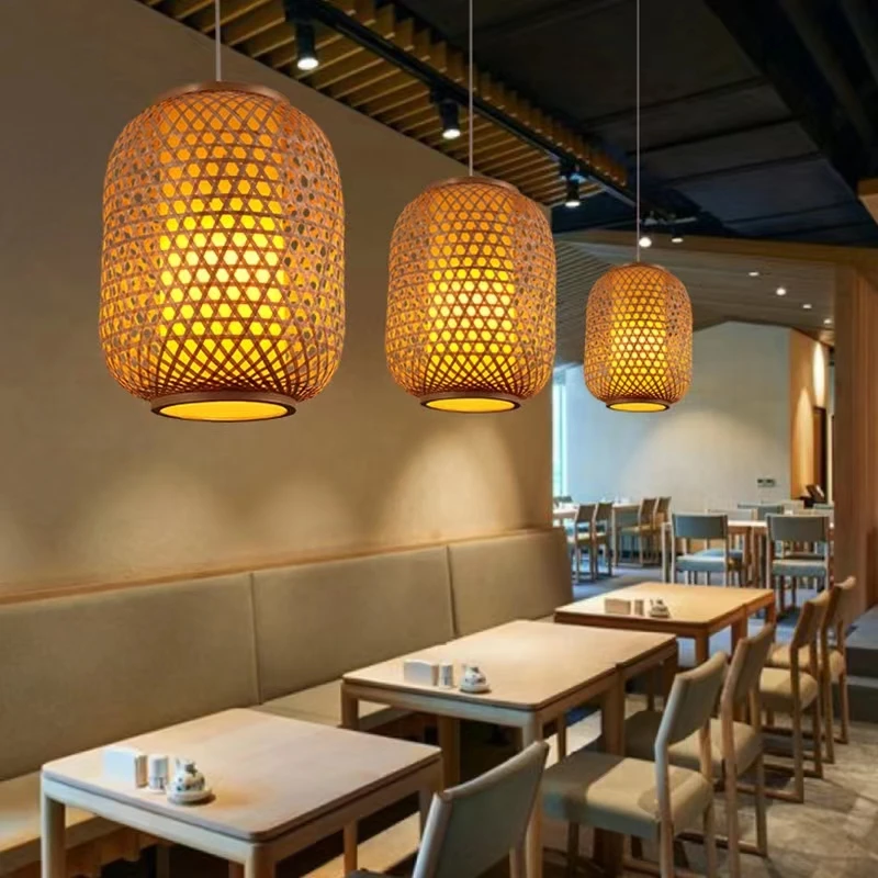 Chinese Style Bamboo Lantern Pendant Lamp Hand Woven Bamboo Pendant lights restaurant decor Hanging Lamps
Chinese Style Bamboo Lantern Pendant Lamp Hand Woven Bamboo Pendant lights restaurant decor Hanging Lamps