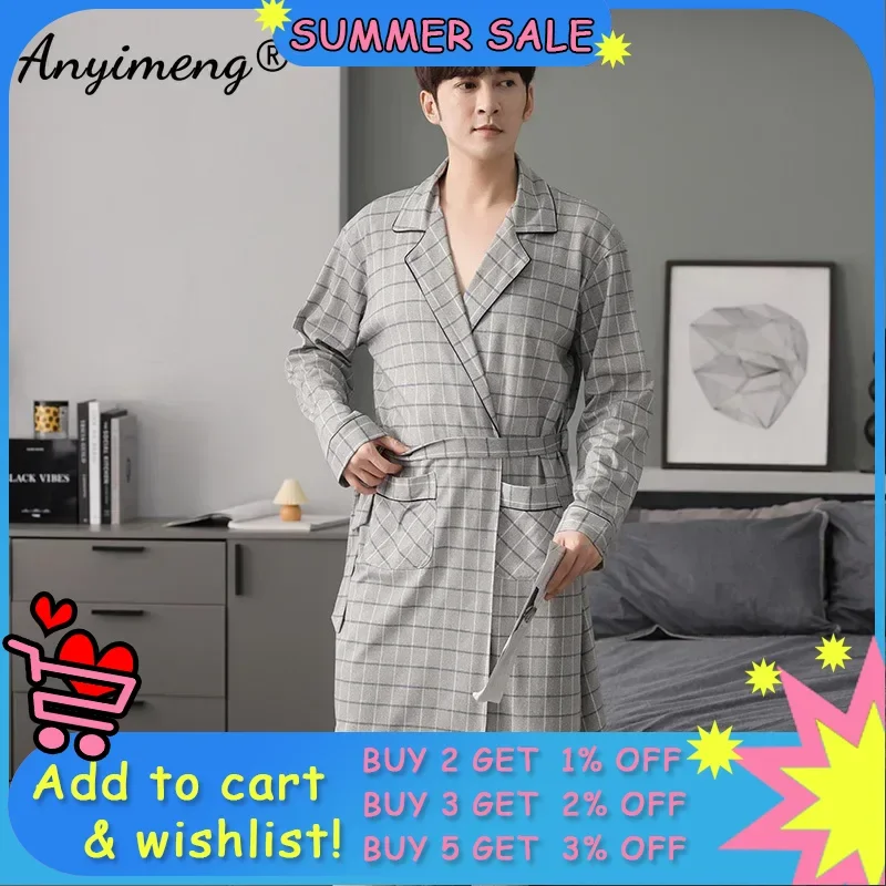 Plus Size 4XL Autumn Winter New Robes for Men Good Quality Mens Robe Belted Bathrobe for Male Kintted Cotton Luxury Sleepwear
Plus Size 4XL Autumn Winter New Robes for Men Good Quality Mens Robe Belted Bathrobe for Male Kintted Cotton Luxury Sleepwear