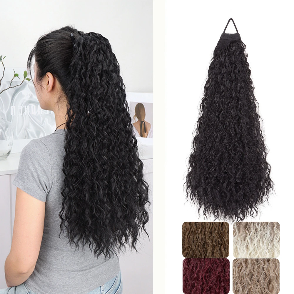 26Inch Synthetic Long Curly Ponytail With Elastic Hair Rope Hair Extensions Fashionable Daily Use Party Hair Accessories
26Inch Synthetic Long Curly Ponytail With Elastic Hair Rope Hair Extensions Fashionable Daily Use Party Hair Accessories