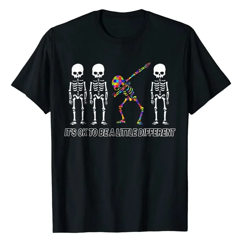 It's Ok To Be A Little Different Autism Awareness Dabbing Skeleton T-Shirt Funny Skull Print Graphic Tee Tops Autistic Outfits
It's Ok To Be A Little Different Autism Awareness Dabbing Skeleton T-Shirt Funny Skull Print Graphic Tee Tops Autistic Outfits