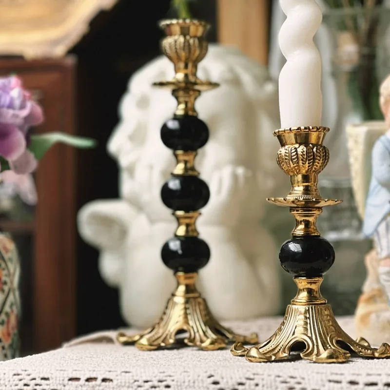 Antique Solid Brass Candle Holder with Hand-Carved Floral Motifs Acrylic Accents Tabletop Decor for Dining Room Vintage Copper
Antique Solid Brass Candle Holder with Hand-Carved Floral Motifs Acrylic Accents Tabletop Decor for Dining Room Vintage Copper