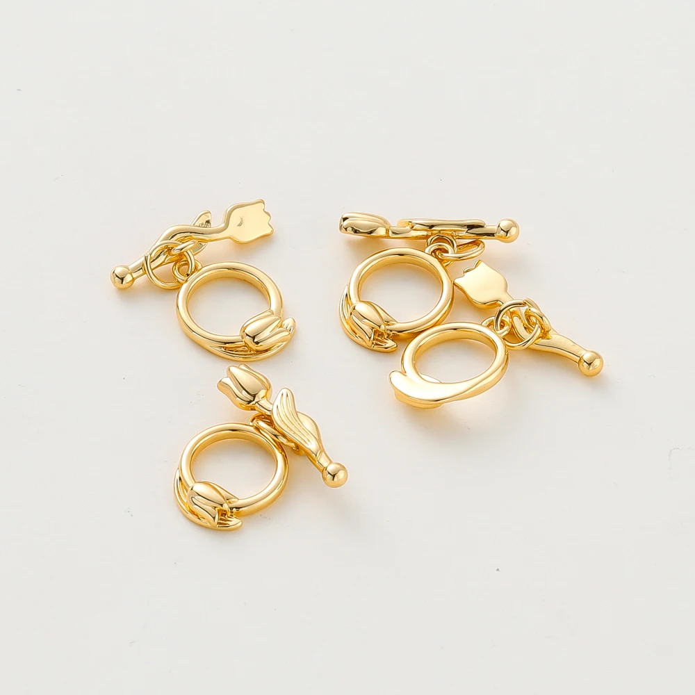 4 Sets 14K/18K Gold Color Plated Brass Tulip Shape O Toggle Clasps for DIY Bracelet Necklace Jewelry Making Accessories
4 Sets 14K/18K Gold Color Plated Brass Tulip Shape O Toggle Clasps for DIY Bracelet Necklace Jewelry Making Accessories